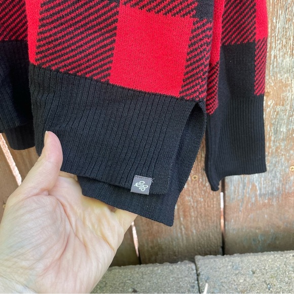 EDDIE BAUER Women’s Buffalo Red Black Check Crewneck Sweater Size Medium - Picture 6 of 10